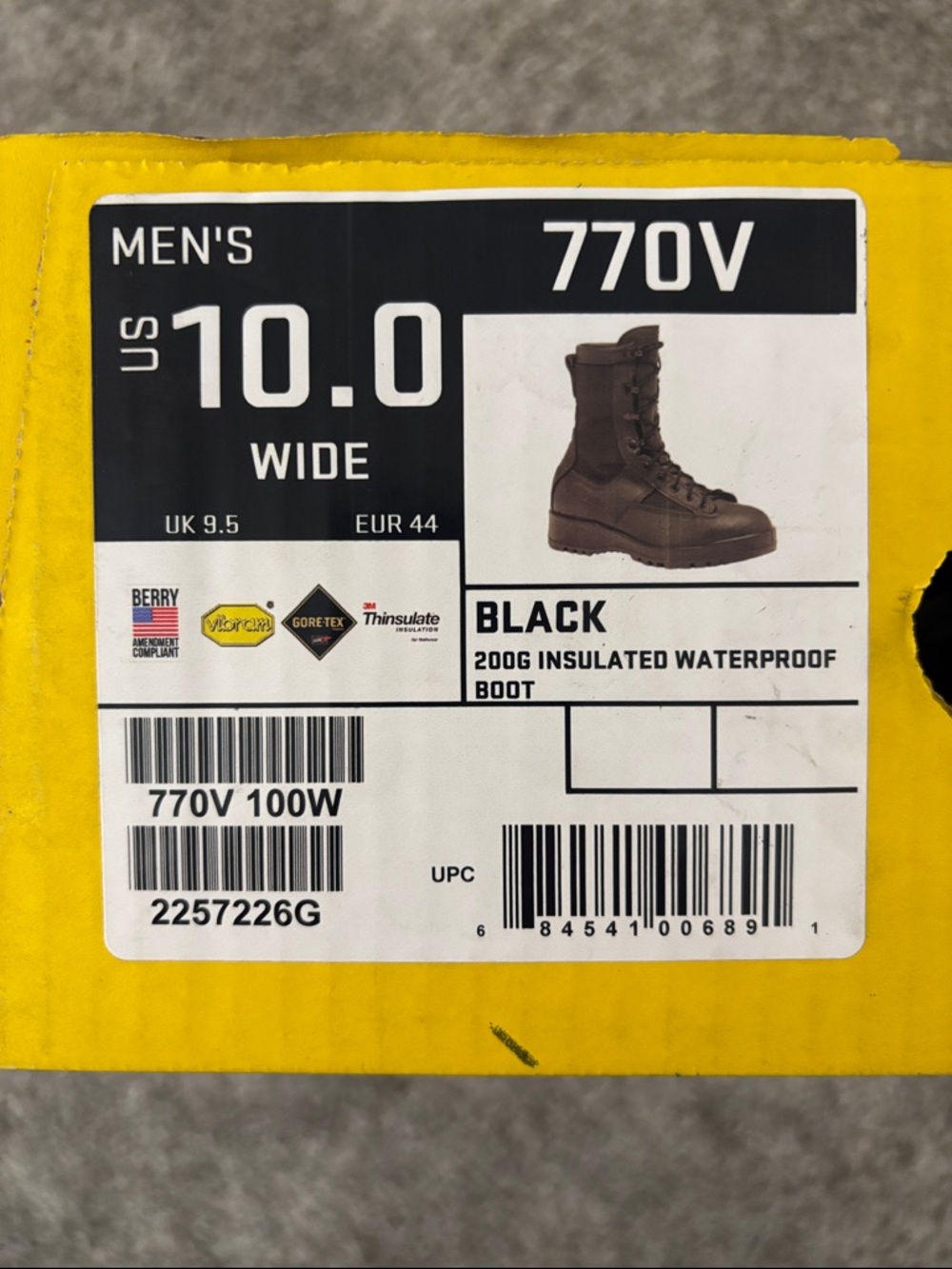 Belleville GORE-TEX 770V Men's Insulated Waterproof Boots - Black